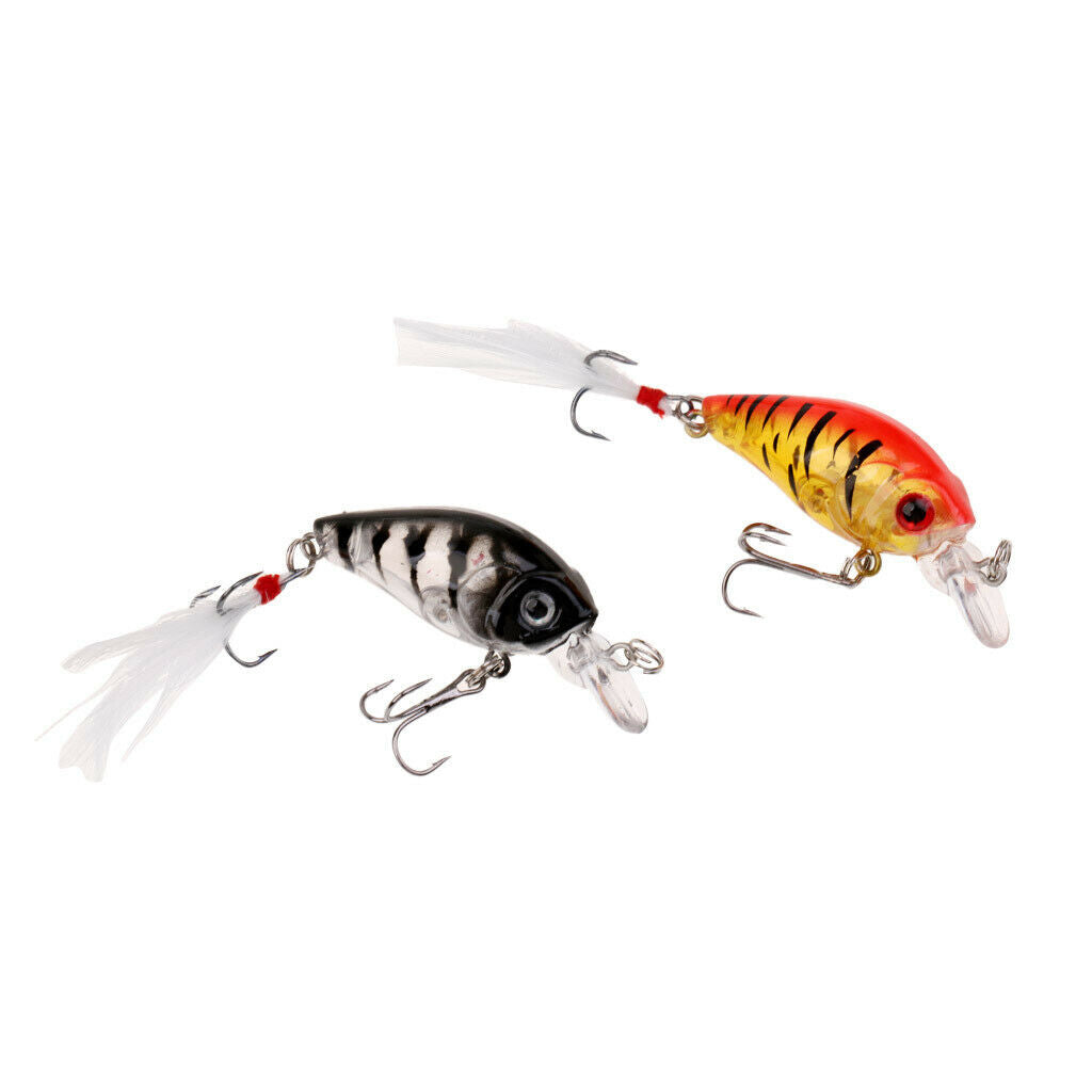 6 Pieces Fishing Lure Bait Crankbait Shallow Diving Hook Multicolor Plastic Lure
