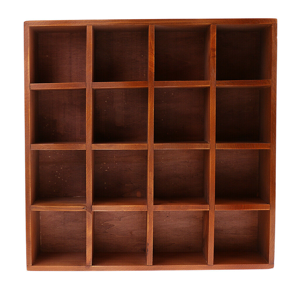 16 Grids Portable Wooden Chest Home DIY Furniture for Storage Case Box Shelf