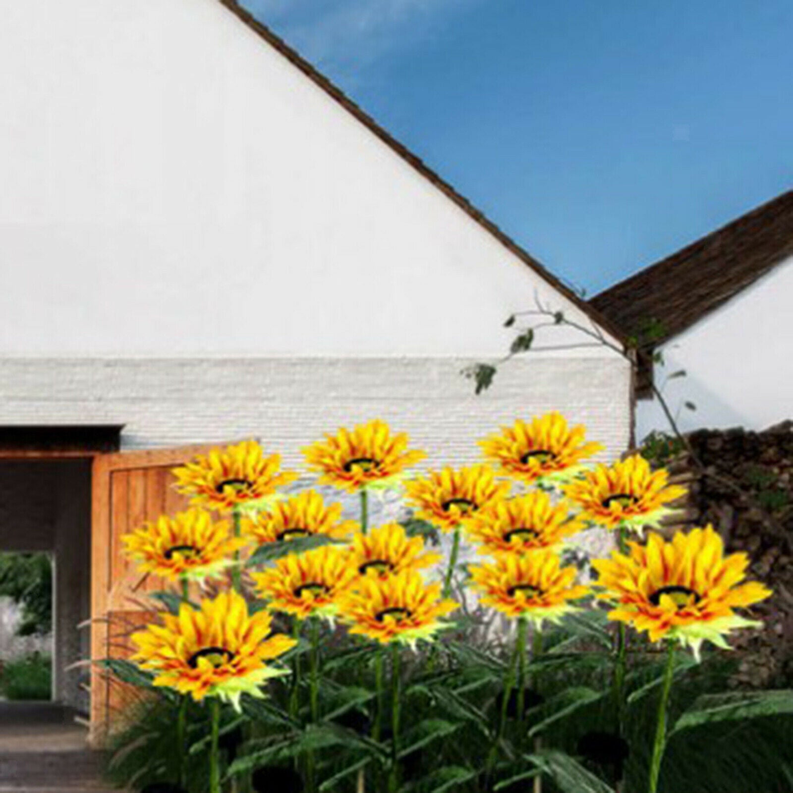 Solar LED Sunflower Light Landscape Standing Lamp Decor Backyard Courtyard