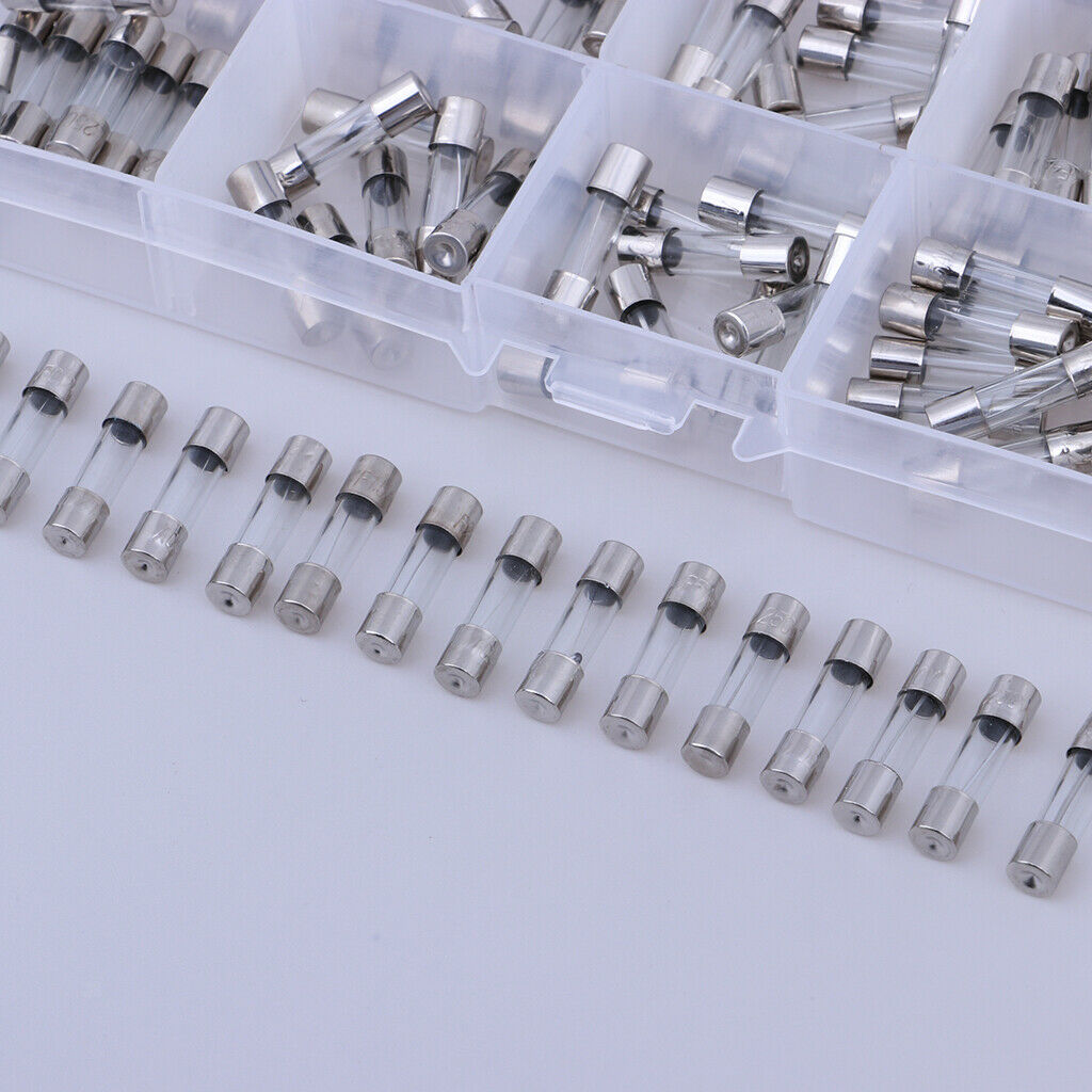 150x Glass Fuse Tube Assorted Kit Amp Fuse 0.1A-20A with Box