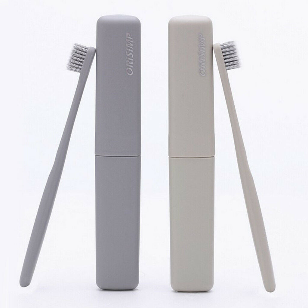 Adults Bamboo Charcoal Fiber Toothbrush Soft Bristle Tooth Brush Khaki