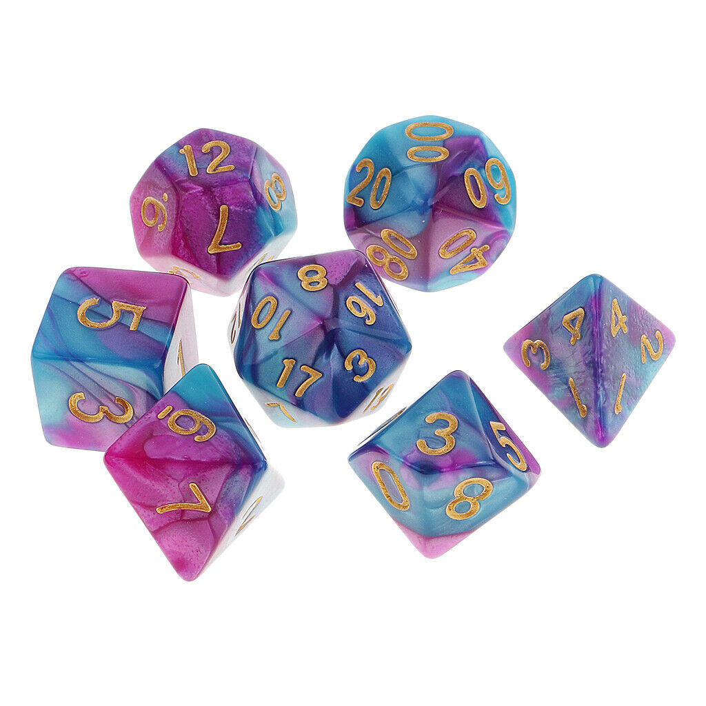 7 lot Acrylic Multi Side Dice Dice 16mm for Party Casino Table Game Toys