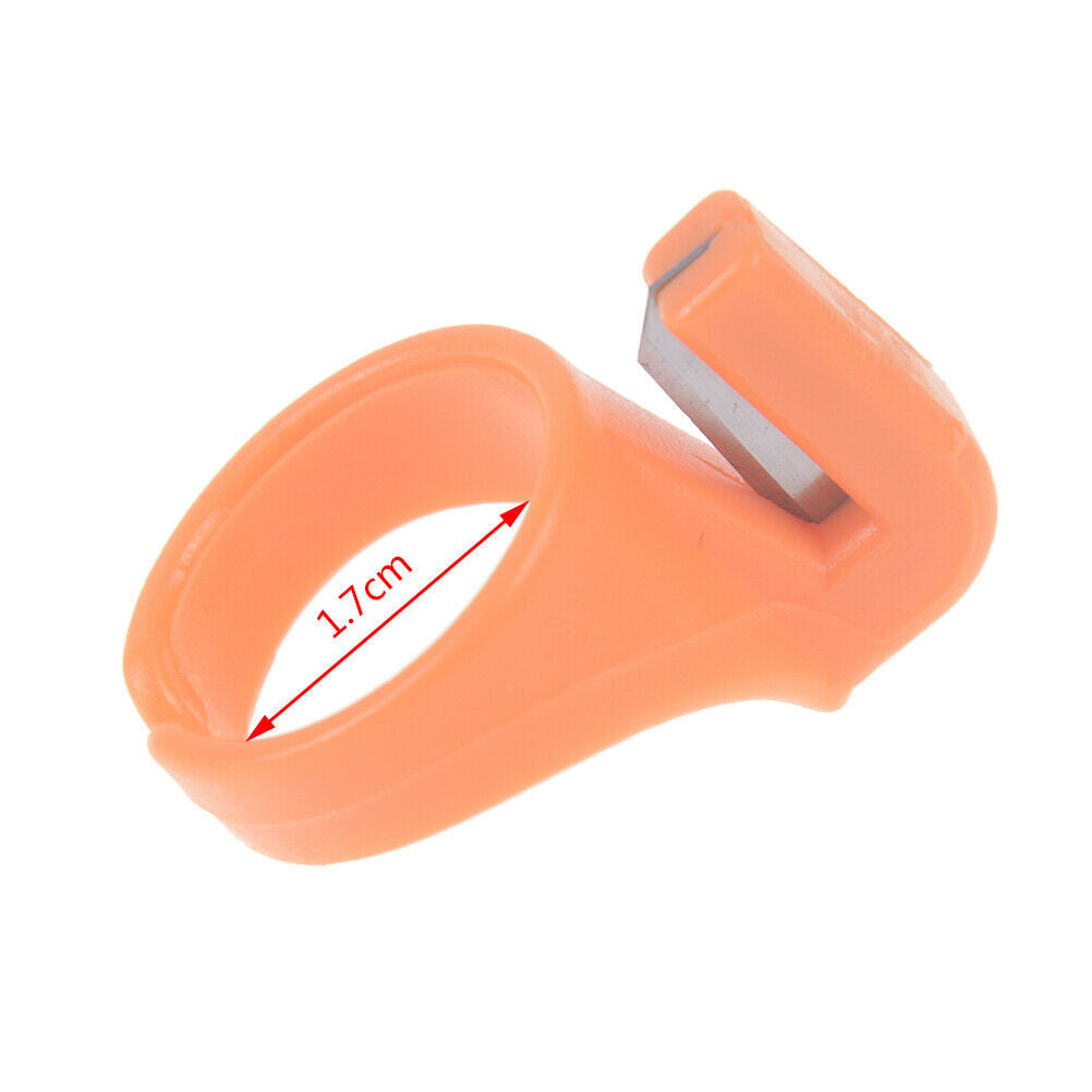 3X plastic sewing thimble ring with blade finger thimble thread cutter DI.l8