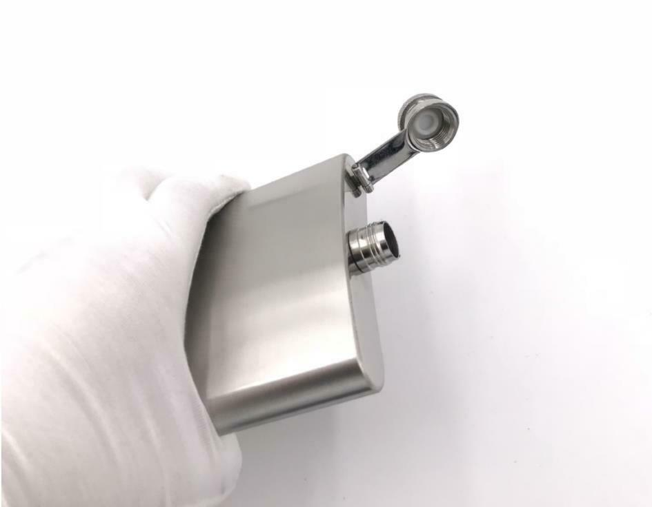8 ounces bottle and funnel Material: stainless steel  Size: 93*22*136mm  The num