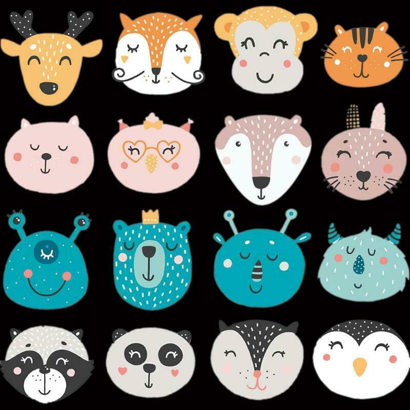 Heat Transfer Iron Stickers Cartoon Animal DIY Clothes Patches for Kids Patch