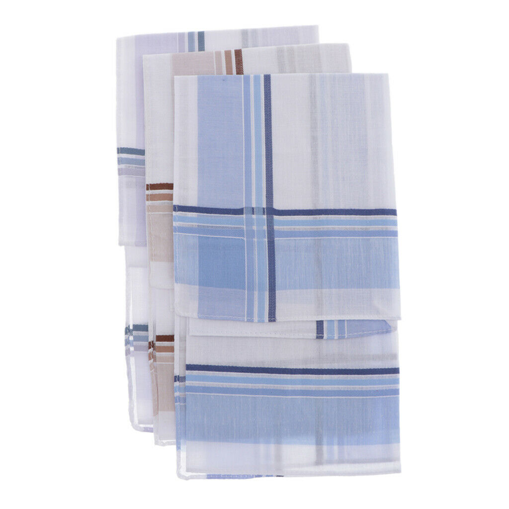 3pcs Handkerchiefs Plaids Square Hanky Comfy Soft Kerchiefs Party Hankie