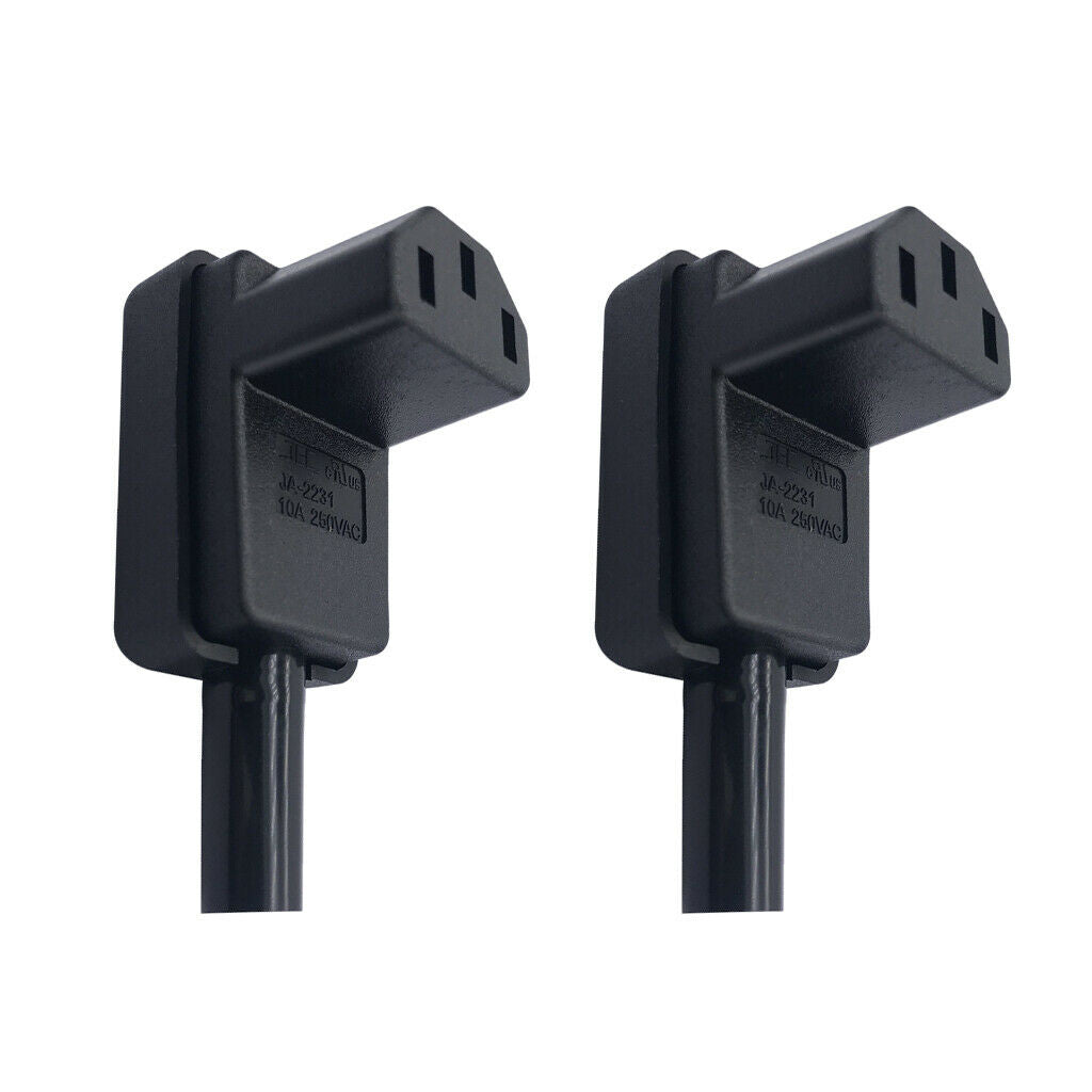 2 Pieces C13 Right Angle IEC 320 C13 Female AC 10A/250V Power Cord Adapter