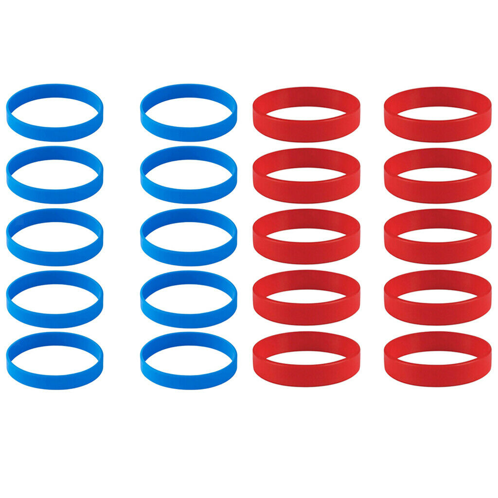 20 Pieces Blank Silicone Wristbands Fashion Rubber Bracelet Red and Blue