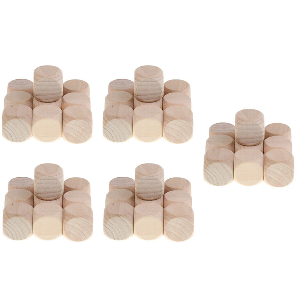 Wood Dice 3cm Small White Dice Blocks Dice Toys for Projects