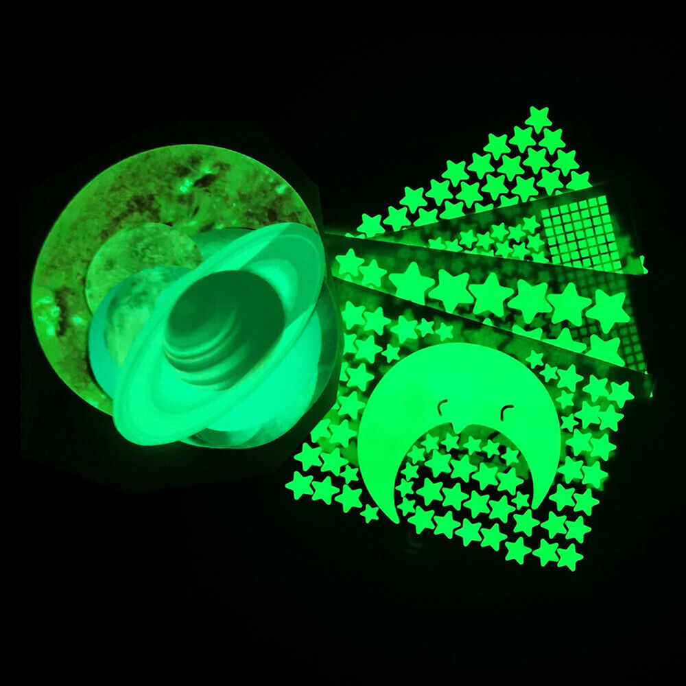 525PCS Wall Glowing Stickers Glow in The Dark Stars Solar System Planets Ceiling