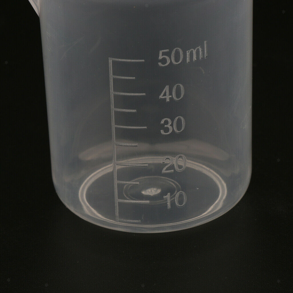 20 Pcs 50ml Plastic Clear Graduated Measuring Cups Beakers for Lab, Kitchen,