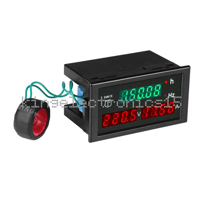 AC 80V-300V 45-65Hz 100A Digital Panel Meter Voltmeter Frequency Volt Amp Meter