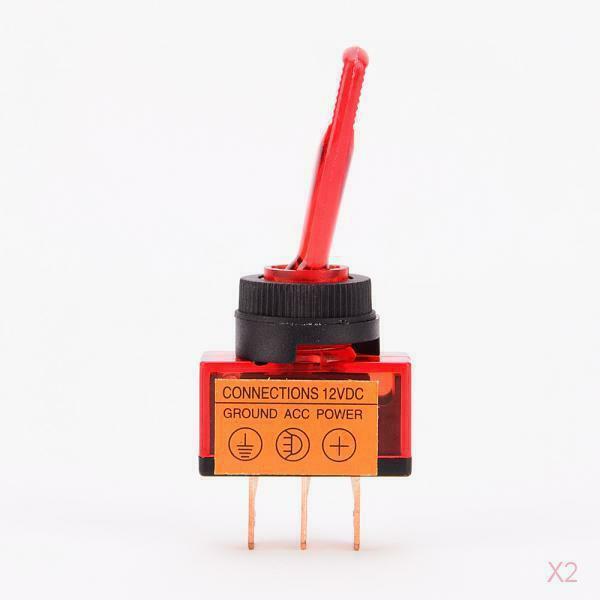2x 12V 20A ON-OFF SPST Toggle Rocker Switch 3Pin for Car Boat Red