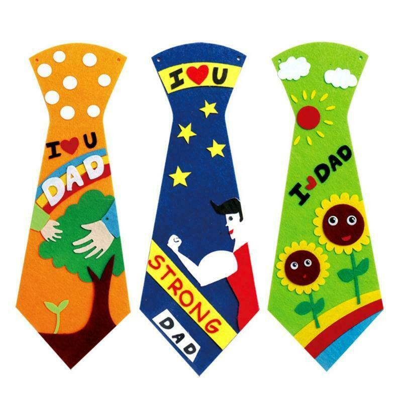 1Pack DIY Tie Craft DIY Necktie for Kids Art Class Teaching Aid Party Favor