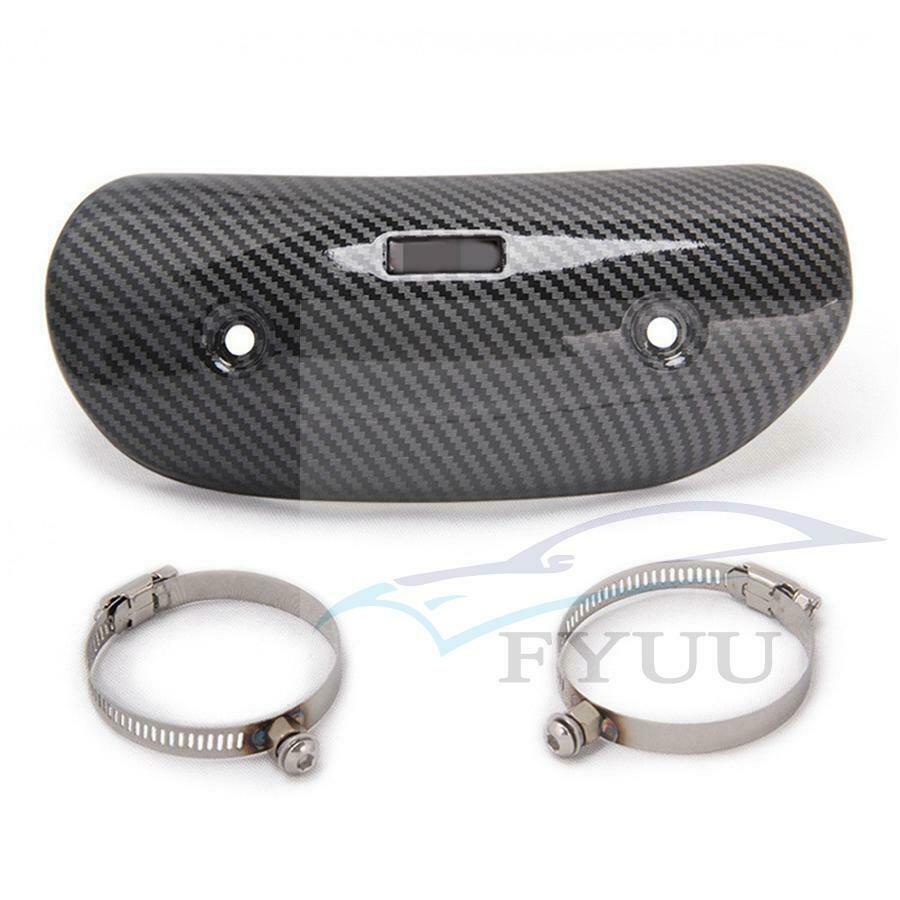 Universal Motorcycle Exhaust Carbon Fiber Look Protector Heat Hot Shield Cover