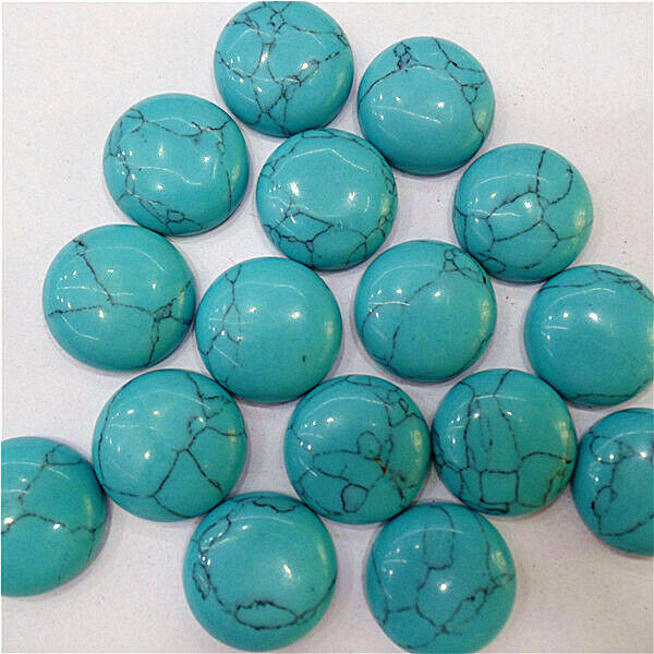 10Pcs 20mm Wholesale Green Turquoise Round Cab Cabochon Jewelry Making HH7144