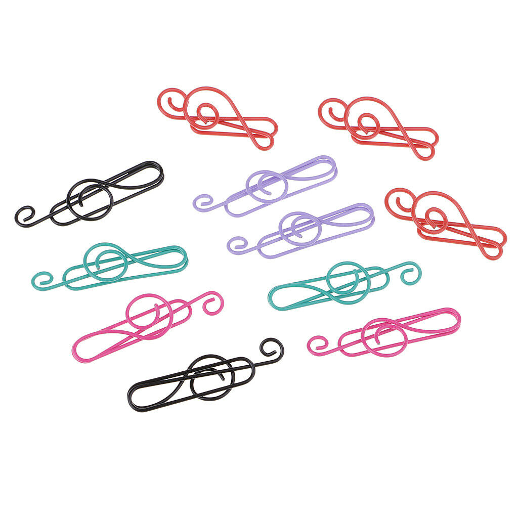 20pcs Music Symbols Metal Scrapbook Paper Clips Bookmark Office Stationery