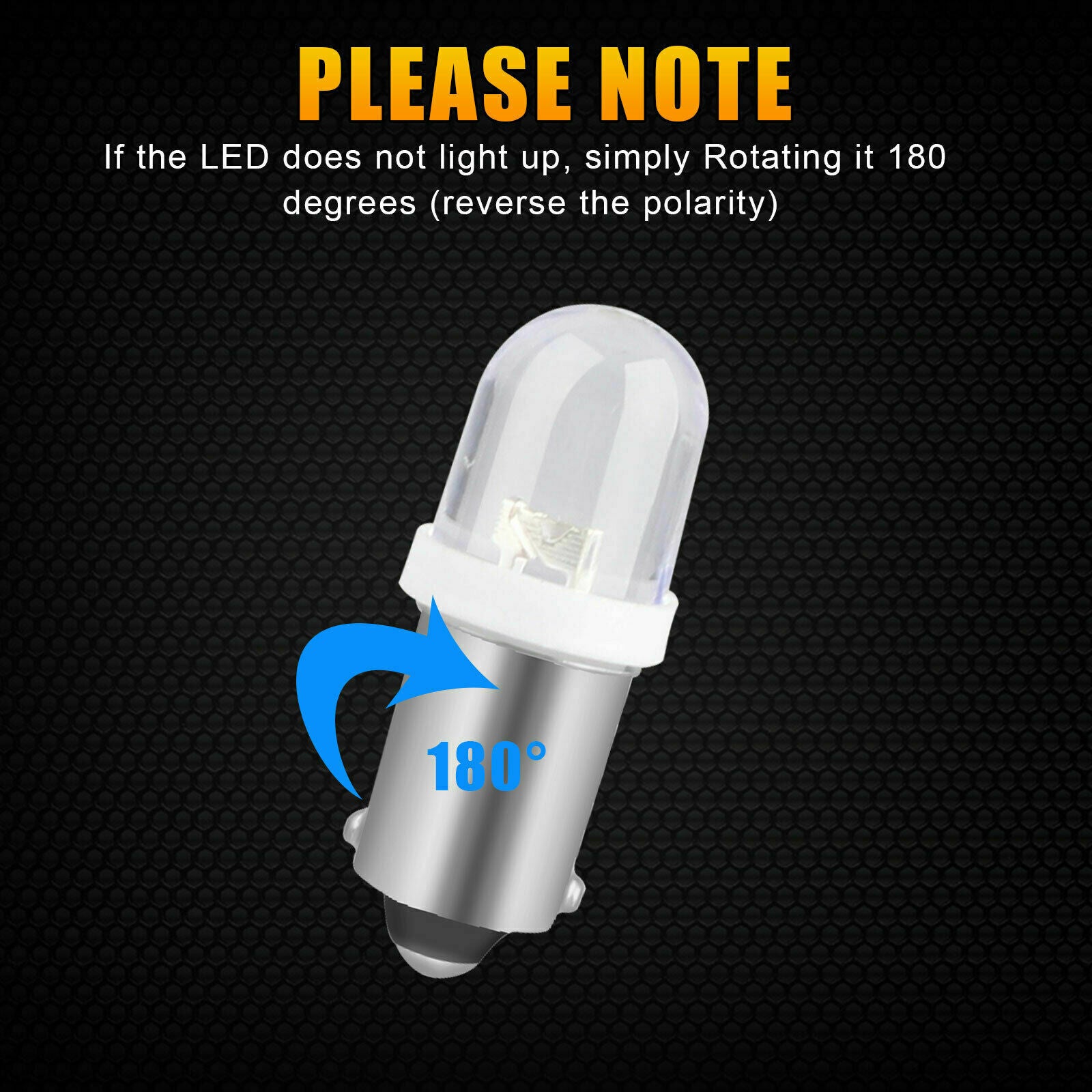 20x 12V Pure White BA9S LED Instrument Panel Light 1815 Dash Gauge Interior Bulb