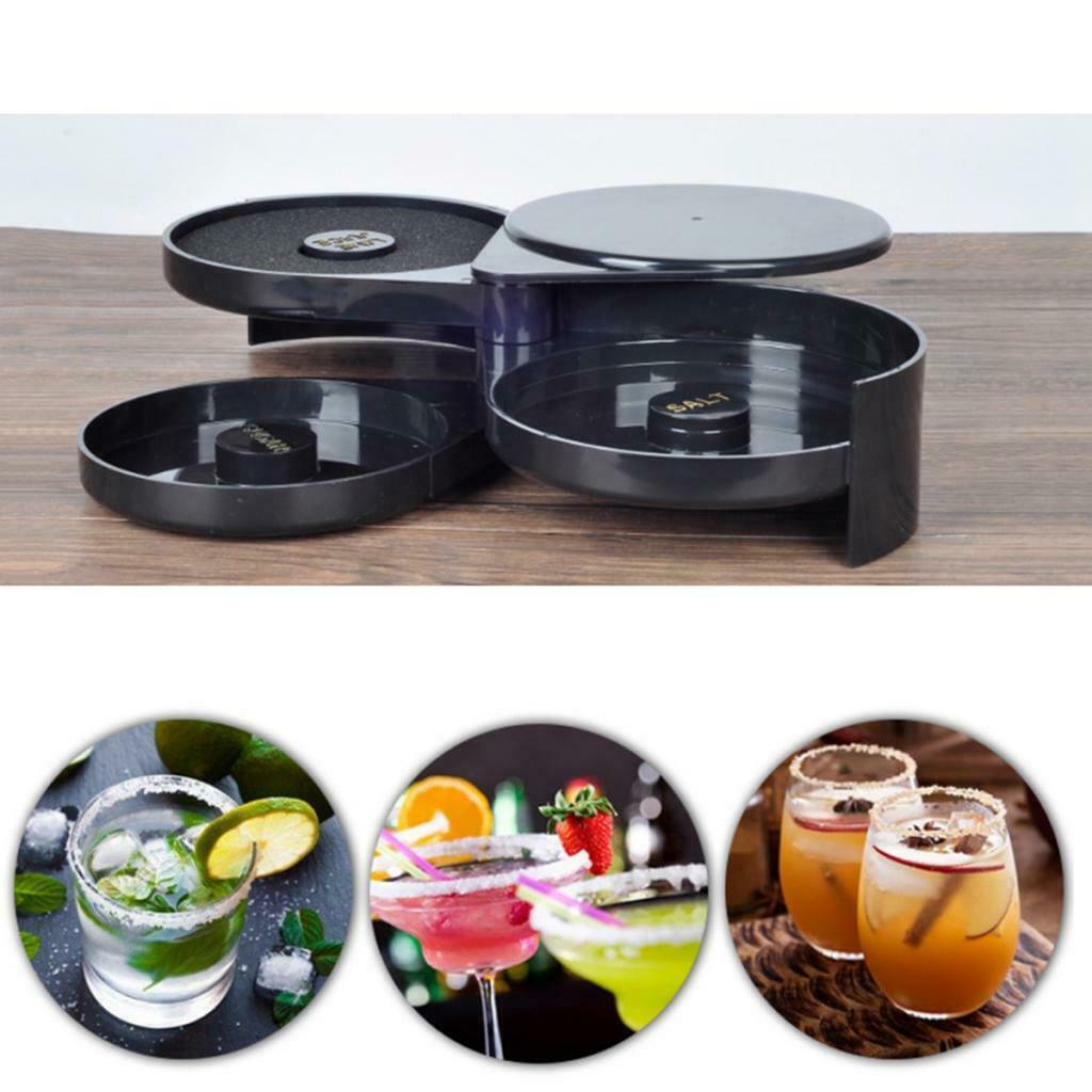 3-Tier Sugar Salt Rim Lime Cocktail Margarita Glass Rimmer Bar Supplies