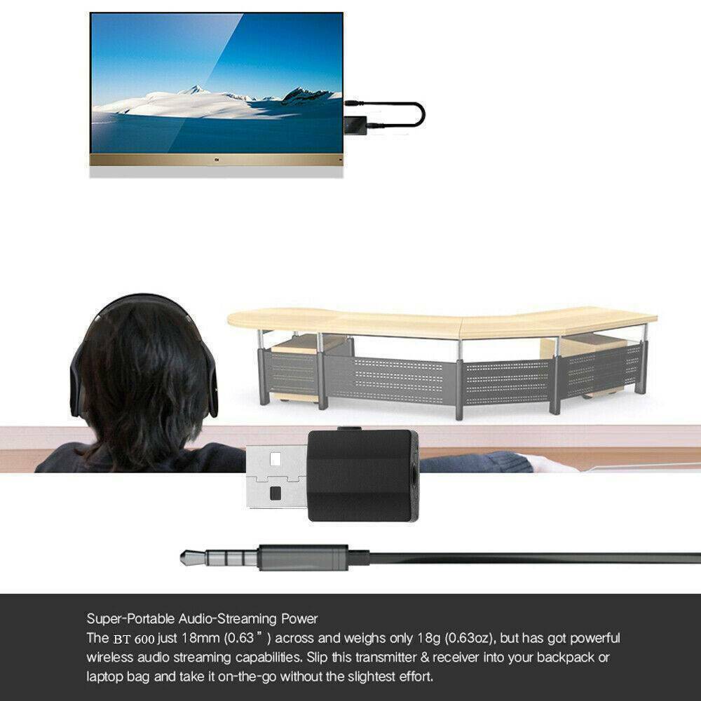 2in1 USB Bluetooth 5.0 Audio Adapter Transmitter Music Audio Receiver Devices US