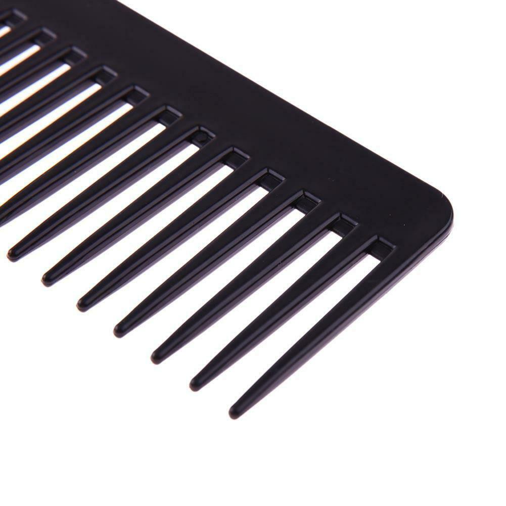 Black Plastic Wide Teeth Comb Wavy Hair Styling Detangling Wide Comb @