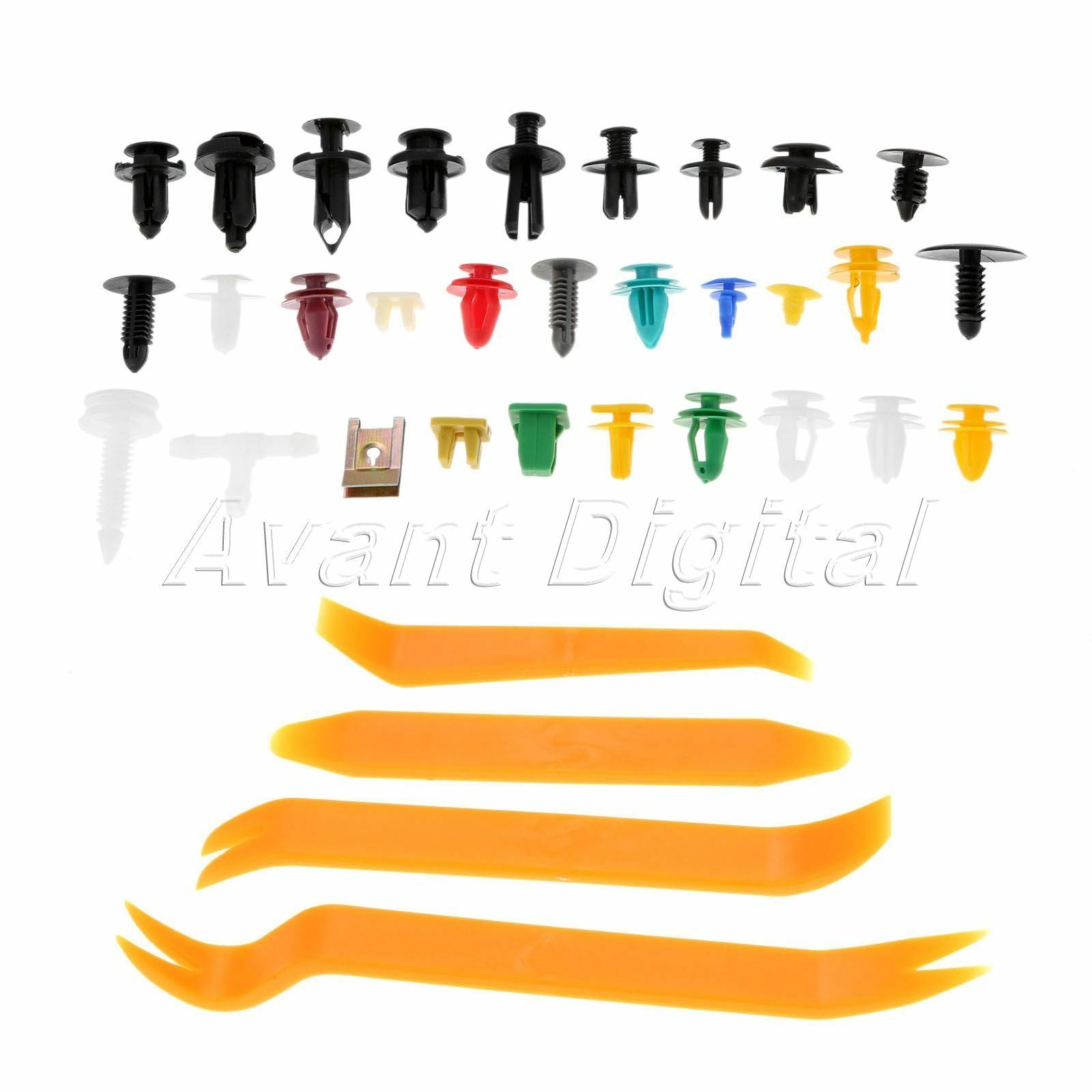 500X Mixed Auto car Door Bumper Panel Fender Fastener Clip w/ Tool Plastic