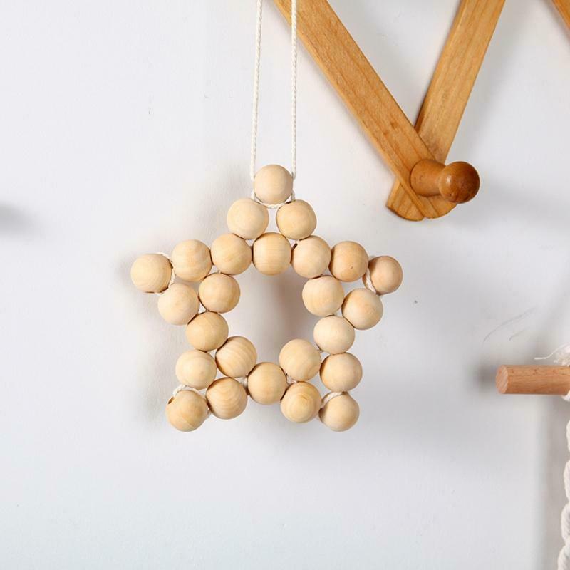 Wooden Beads Ornaments Kids Room Decoration Wall Hanging Baby Tents Decorative