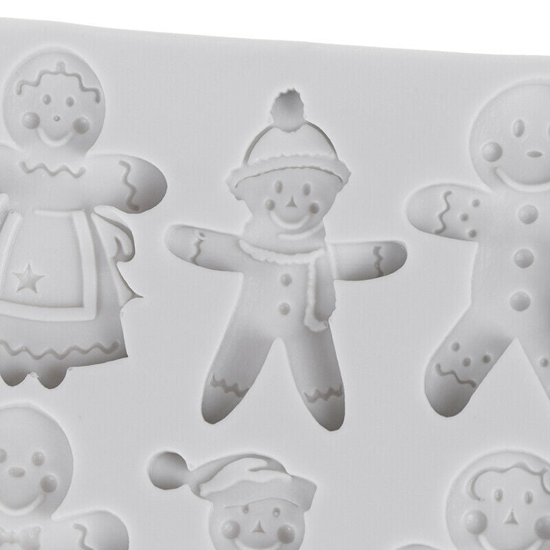 Aouke Gingerbread Man Christmas Series Silicone Mold Fondant Cake Chocolate M`DD