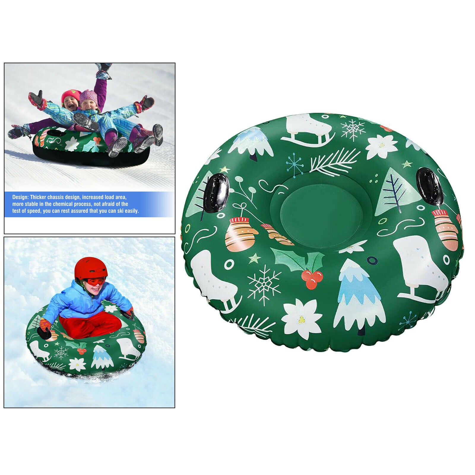 Snow Tube Sled for Kids and Adults , 47" Snow Sleds Heavy Duty with Handles and