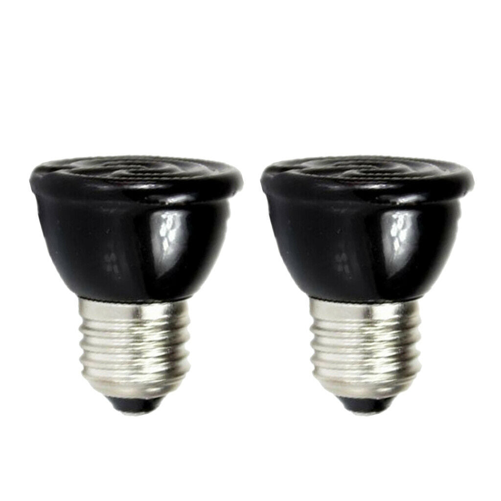 2 Pieces E27 Ceramic Pet Reptile Heat Lamp Infrared Heater Light Bulb 60W