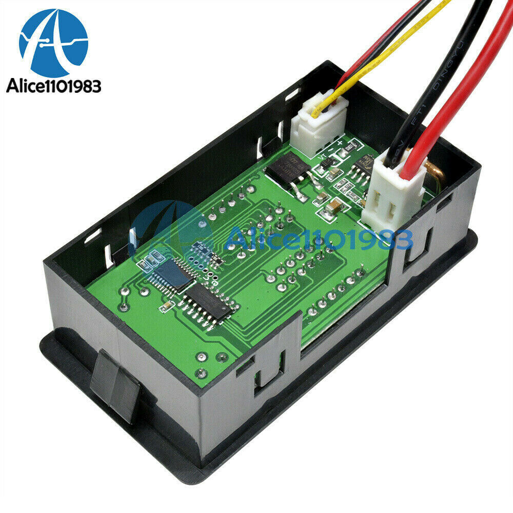 Digital Voltage Current Power Meter DC 100V 10A 1000W Thermostat Red +Blue+Red