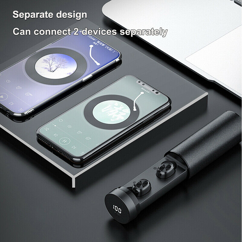 Wireless Bluetooth Headset Earphones Mini Earbuds Stereo Deep Bass Headphones