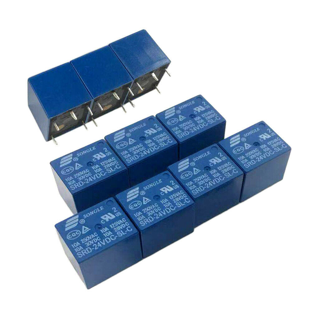 10pc Mini Power Relay SRD 24V SPDT Communication Automatic Control Blue New