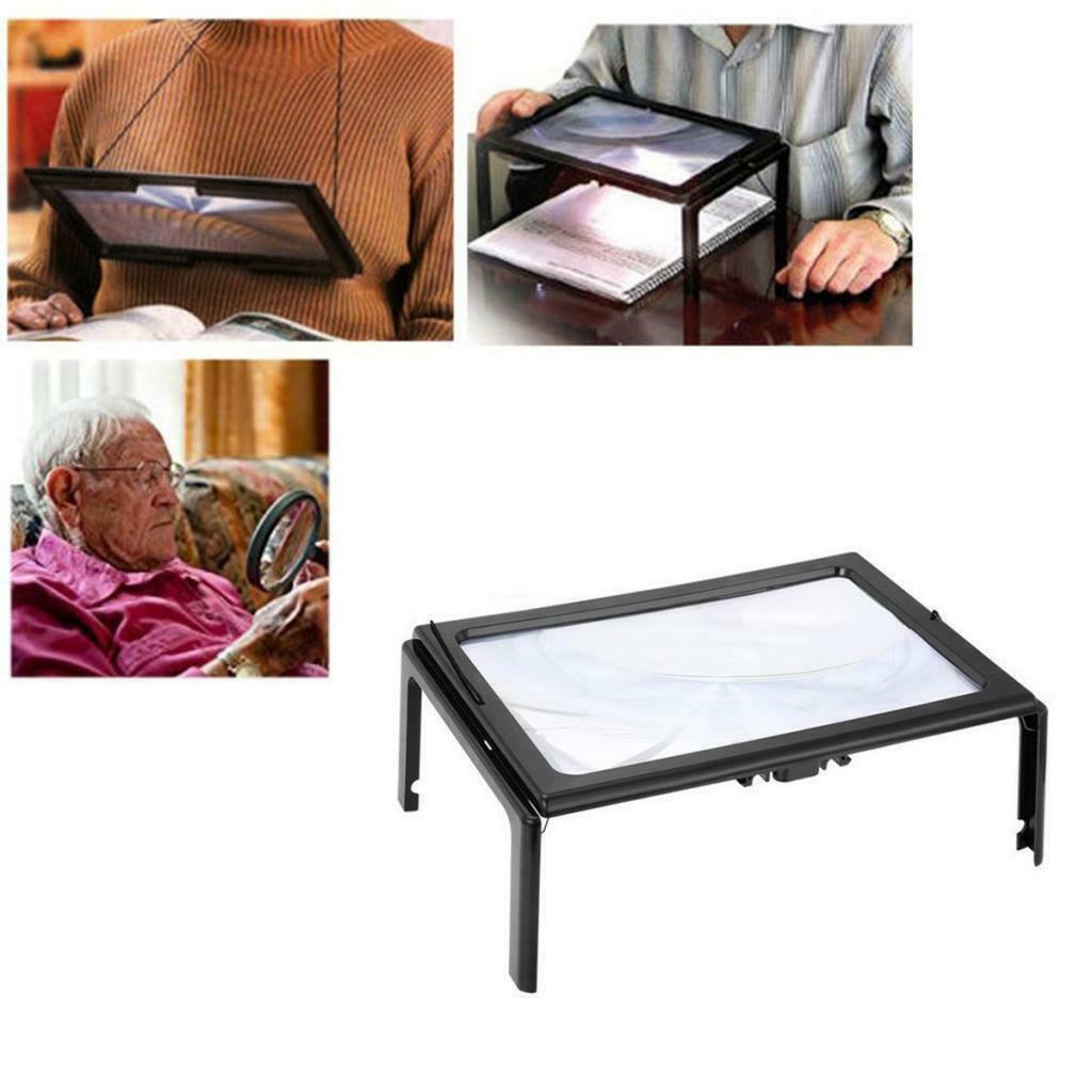 3x Reading Magnifier Foldable Magnifier W LED Light Desktop Book