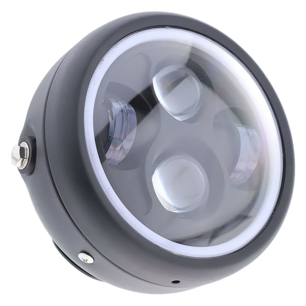 Universal Retro Motorcycle Refit LED Headlight Daytime Aperture  Red