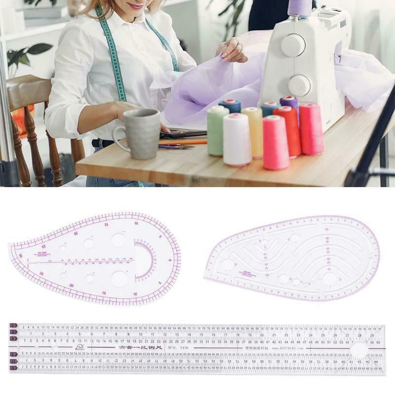 4pcs/set Tailor Comma Sleeve Cage Ruler Scale Measure Sewing Dressmaking Drawing