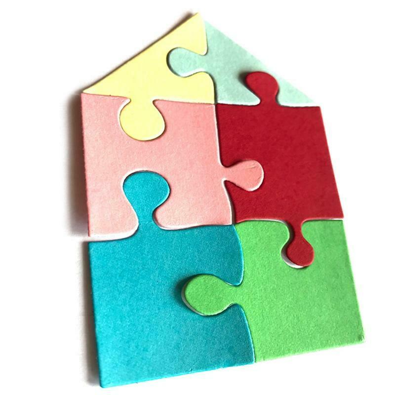 Trapezoid 6-Piece Puzzle Carbon Steel Cutting Dies DIY Scrapbooking Photo Album