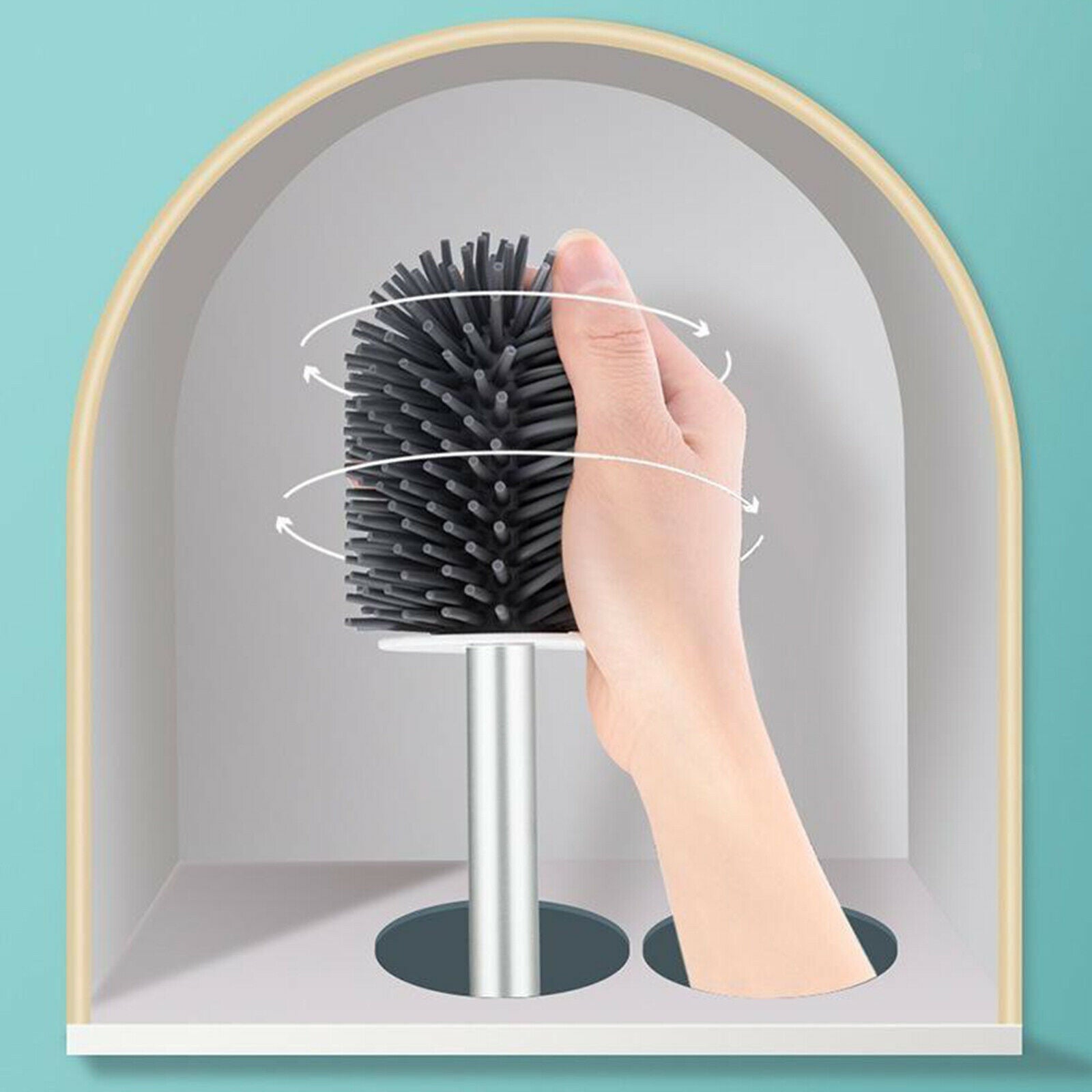 Toilet Brush with Holder Floor-Standing Wall-Mounted Base not include diatom mud