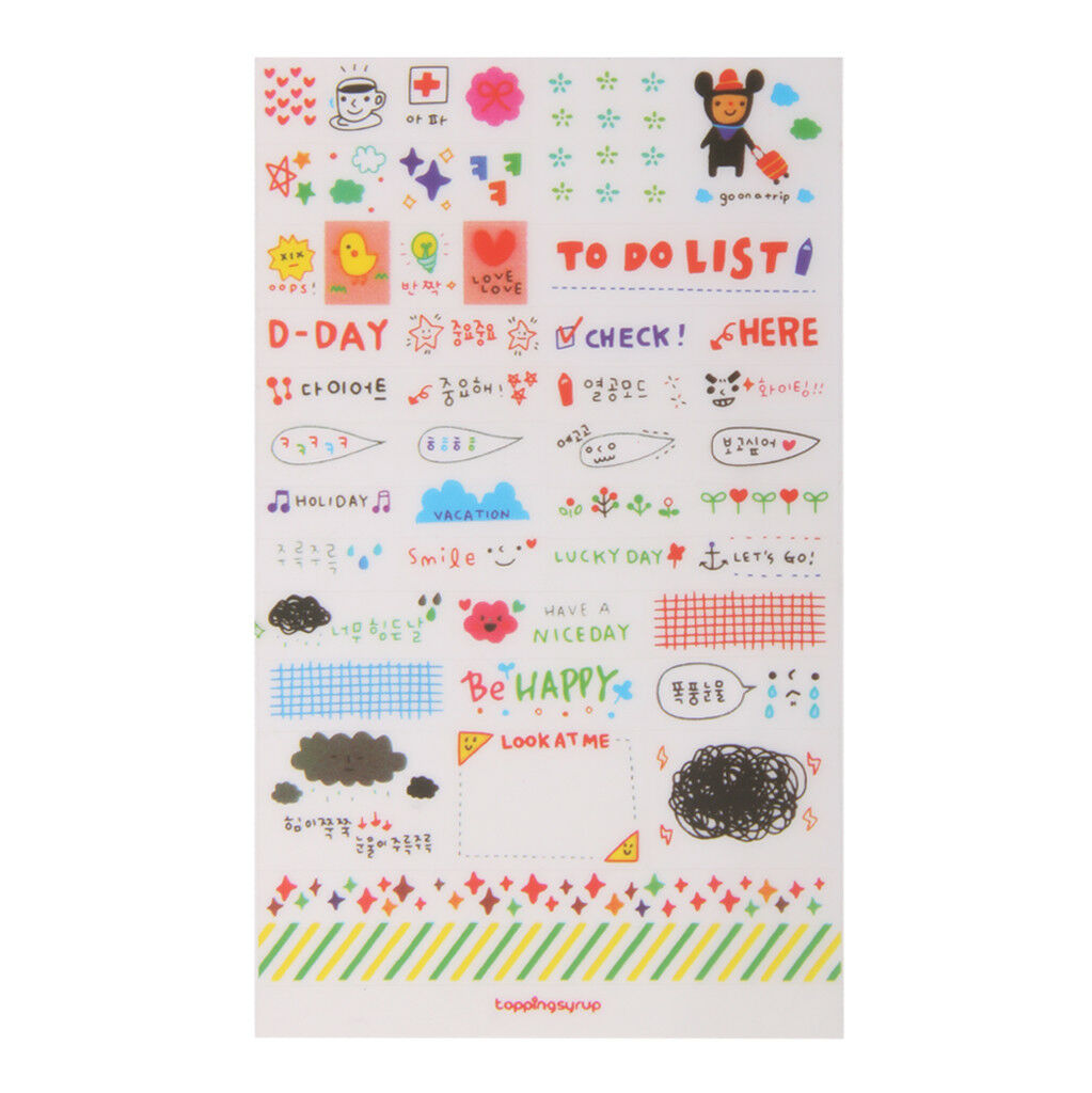 6 Sheets Cute Album Scrapbooking Calendar Diary Planner Card Stickers Decors