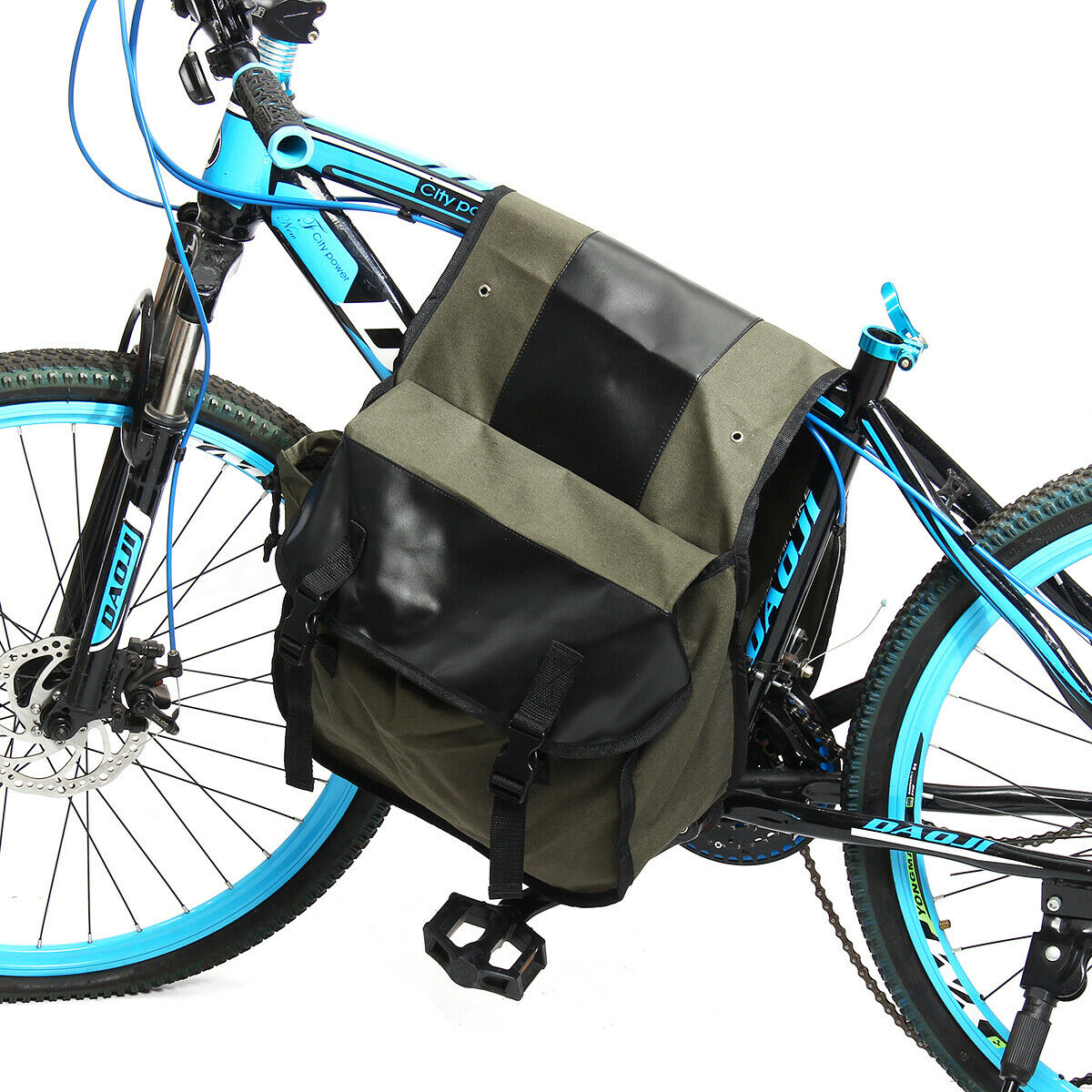 26L Universal Canvas Motorcycle Side Saddle Bag Pannier Luggage Storage