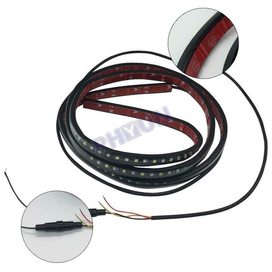2x 48" White/Amber Running Board Side Step LED Light Strip Turn Signal DRL Bar