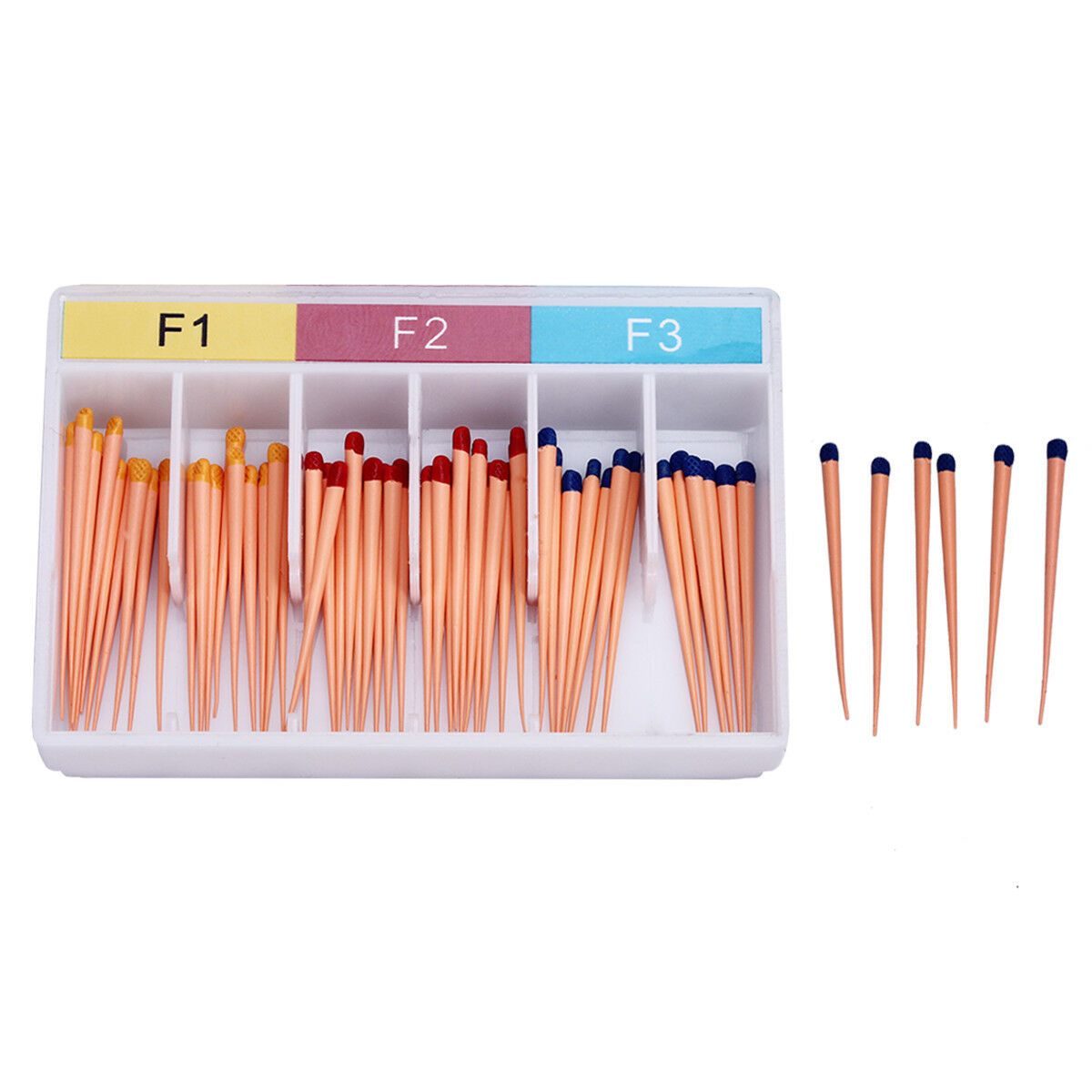 100 Packs AZDENT Dental Root Canal Gutta Percha Points Obturating Tips F1 F2 F3