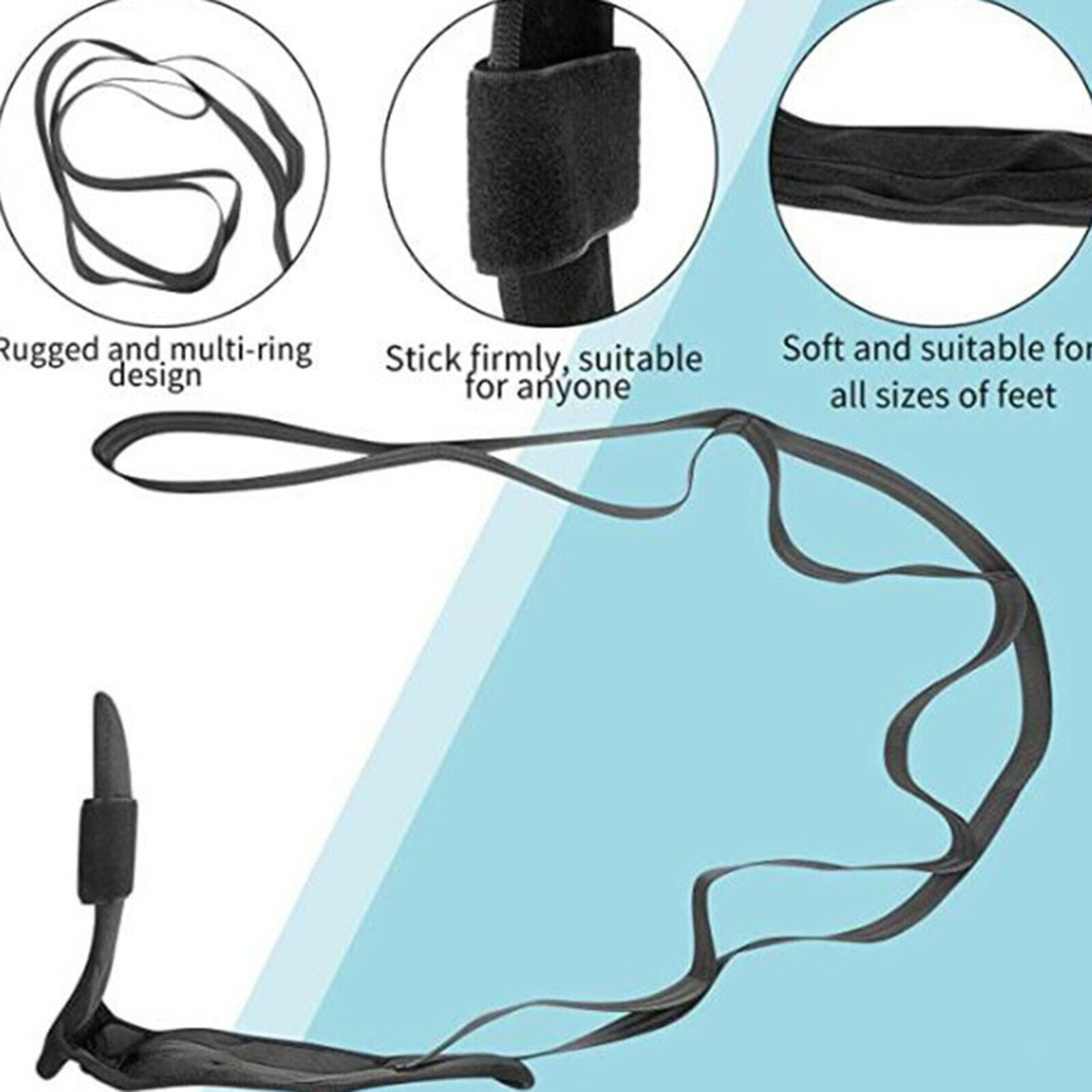 Stretch Strap & Foot Stretcher Set Yoga Stretching Nonelastic for Pilates