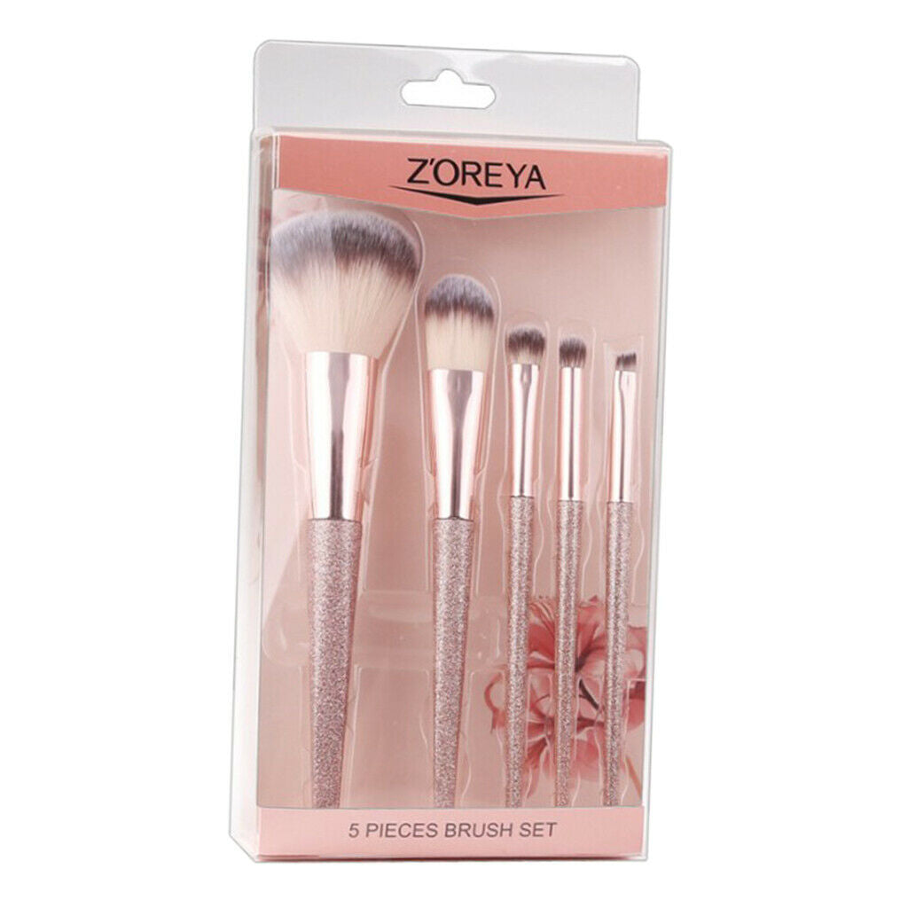 5pcs Ultra-soft Makeup Brushes Loose Powder Liquid Blender Eyebrow Brush
