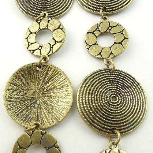 1 Meter Antiqued Bronze Metal Round Disk Circle Link Jewelry Making Chain DIY