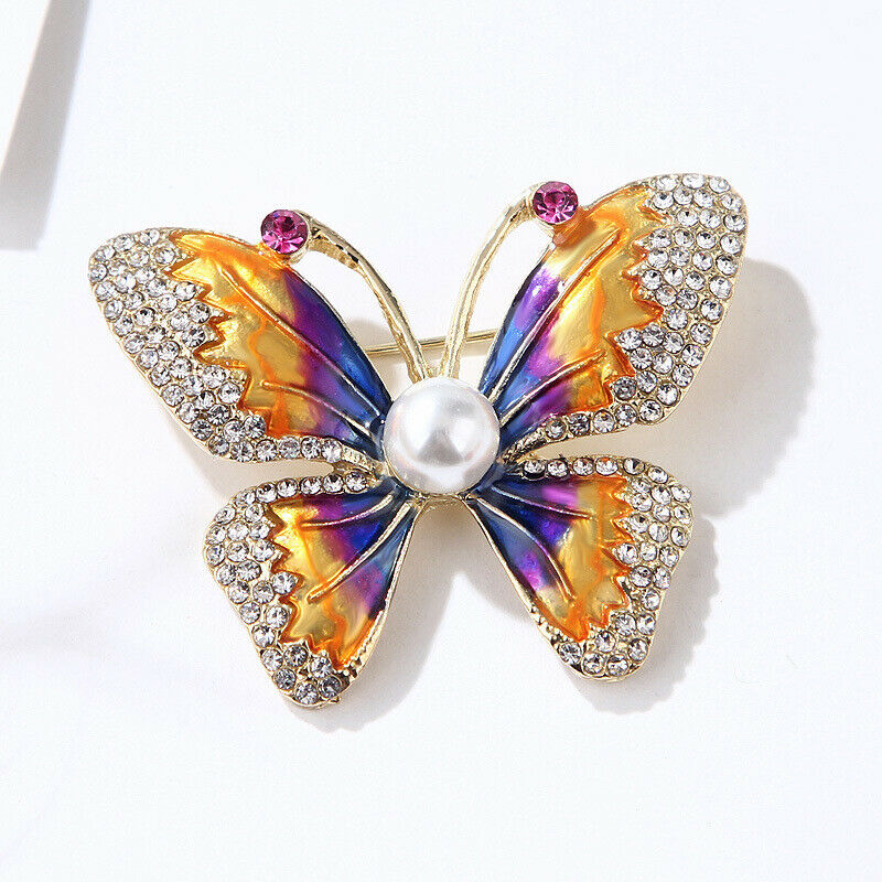 Fashion Handmade Colorful Butterfly Crystal Rhinestone Brooch Pin Jewelry.l8