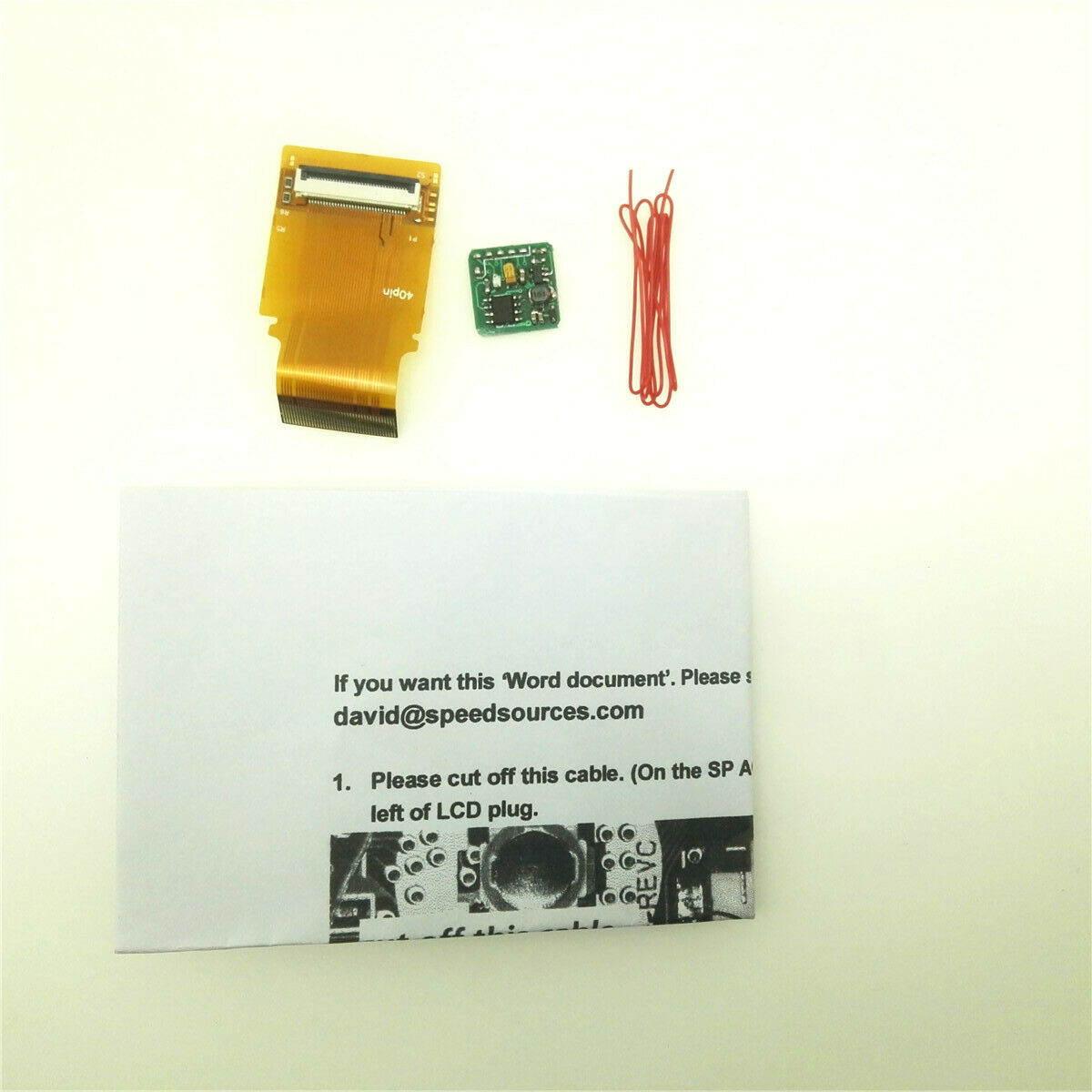 40 Pins Backlight Ribbon Cable+5 Levels Brightness PCB For Game Boy Advance GBA