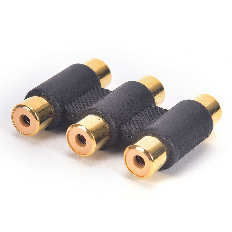 Triple3x RCA Phono Coupler Female to Female Audio Video Connector Adaptor .l8
