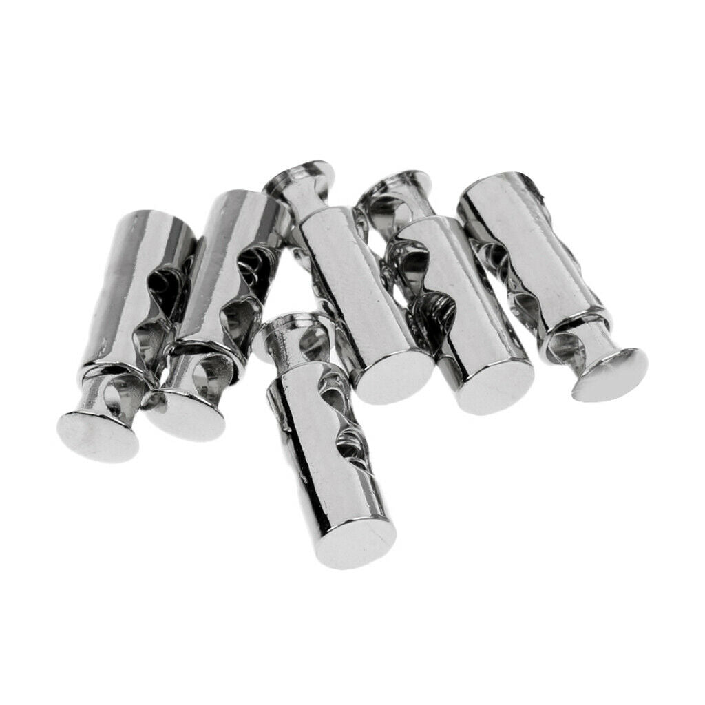 Set of 6 Metal Cord Locks Clamp Laces Straps Stopper Toggle Ends Drawstrings