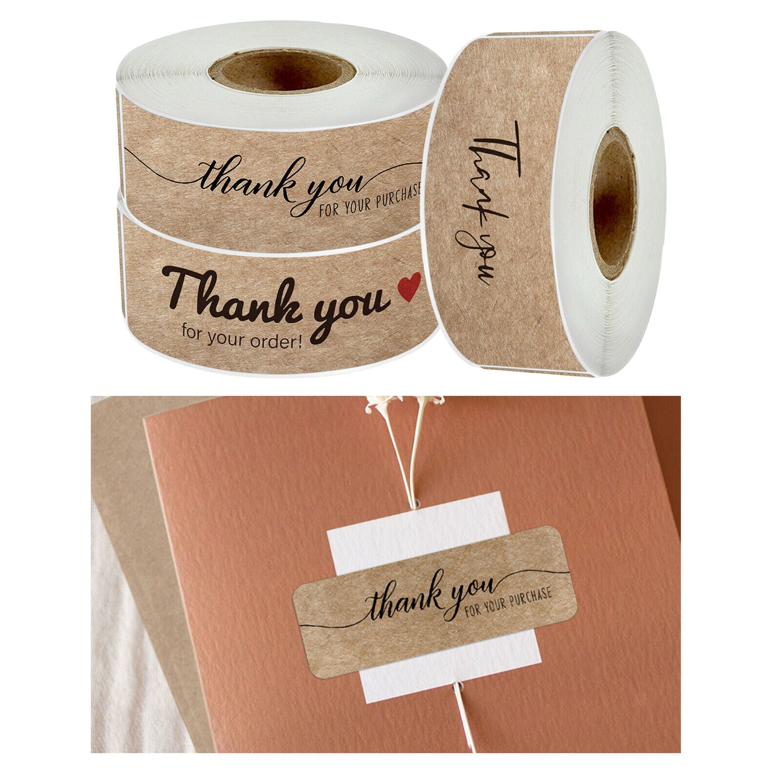 3Pcs Rectangle Thank You Stickers Personalized Party Seal Labels